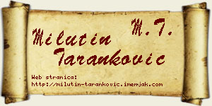 Milutin Taranković vizit kartica
